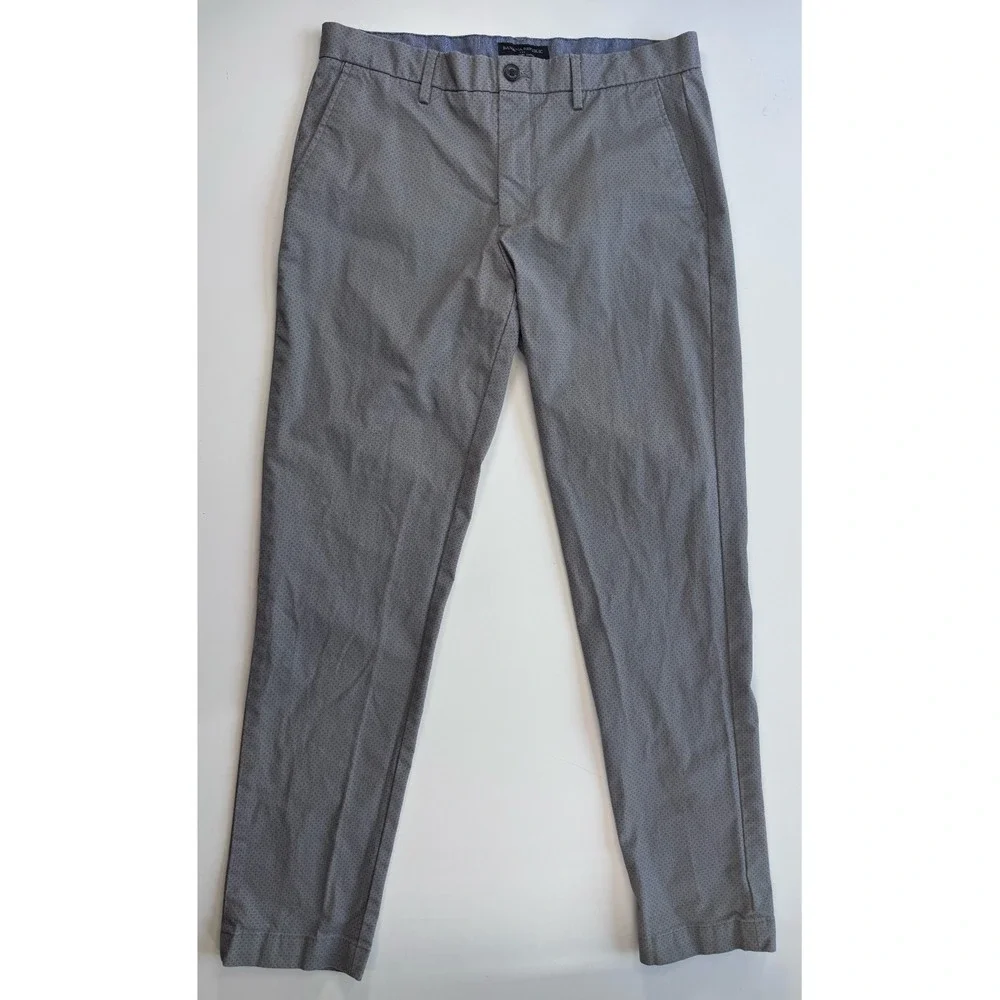 BANANA REPUBLIC Mason Chino Pant‎ Mens 32x32 (actual 32x30) Gray All Over Print